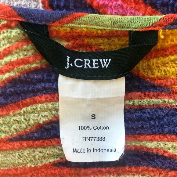 SOLD - J.Crew - Vintage Stella Print Multicolor Textured Cotton Tunic - Picture 9 of 9